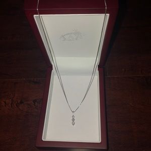 3-Stone Diamond Necklace With White Gold chain